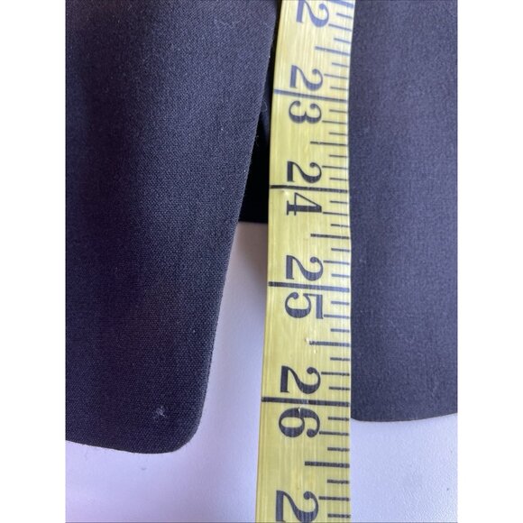 Vintage Larry Levine Snap Front Blazer Womens 14 Black Stretch Career Minimalist - Picture 11 of 11